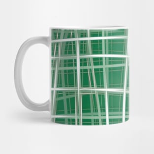 Twisting White & Green Plaid Mug